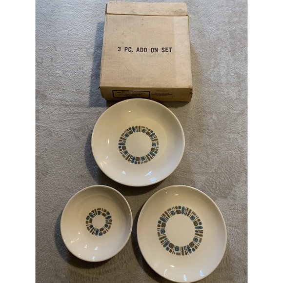 Other - Vintage MCM Atomic‎ Canonsburg Temporama 3 Pc Bowl Plate Add On Set NEW OPEN BOX